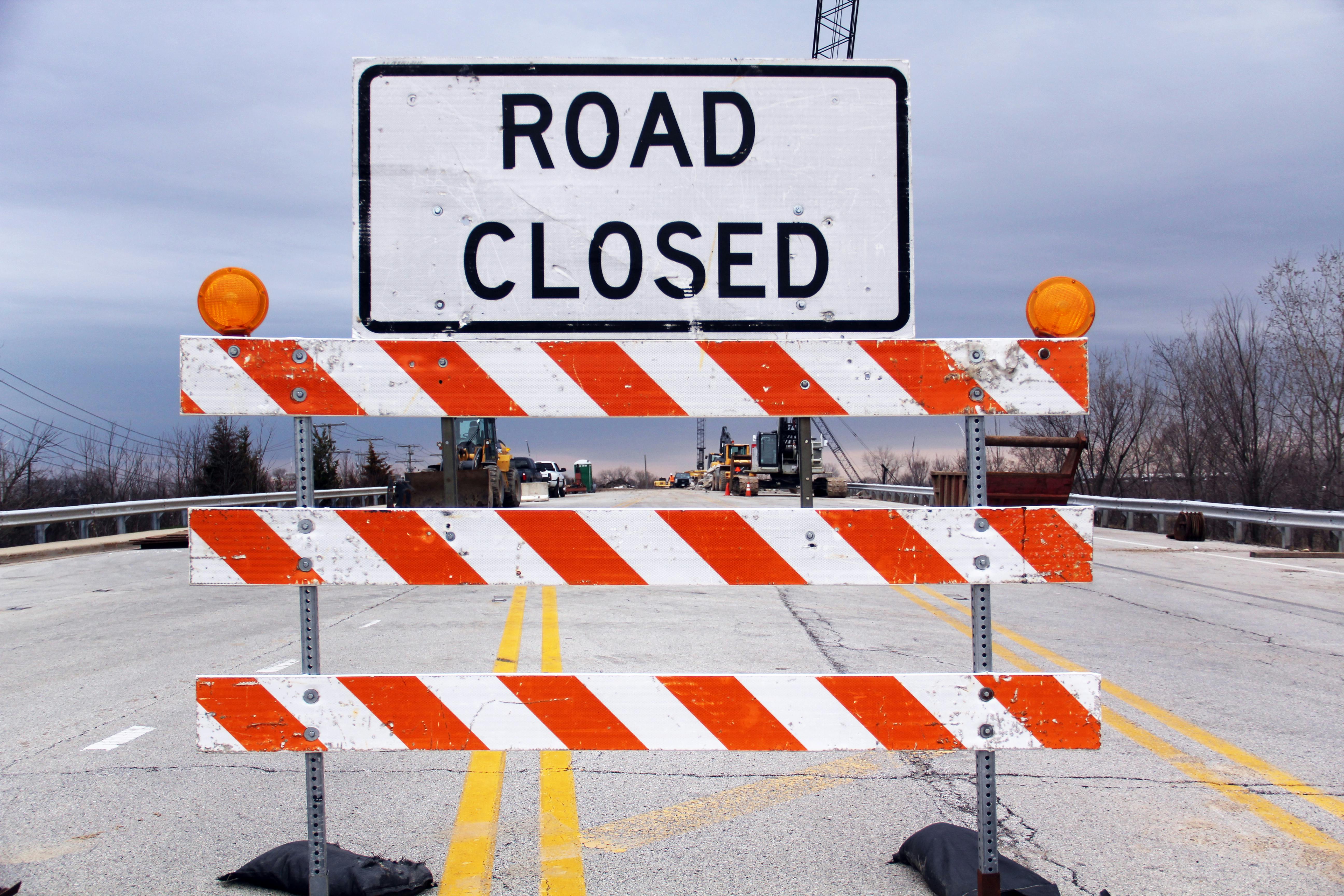 Road closed sign